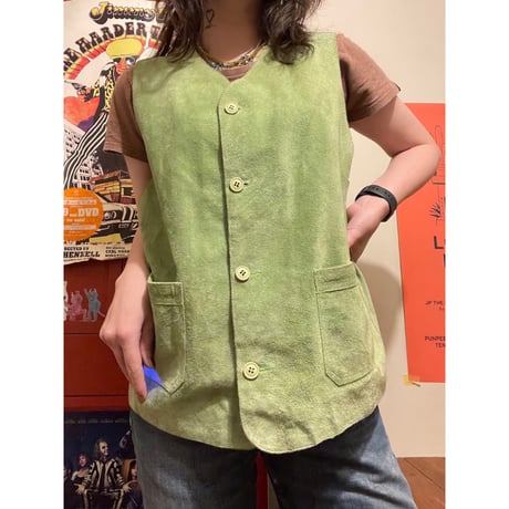 [USED]"BENETTON" スエードベスト💚
