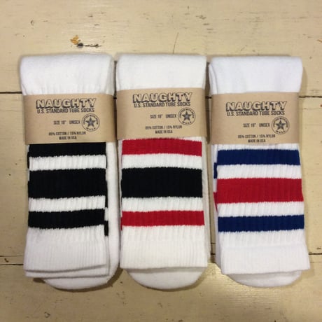 [Naughty] ロゴ入り STRIPED TUBE SOCKS