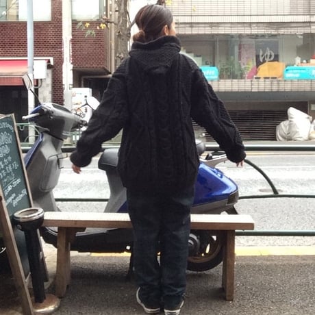 [USED] ARTESANIA Big Size ケーブルニット パーカー