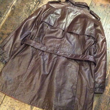 [USED] Real  Leatherトレンチコート