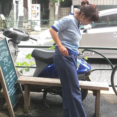 [USED] かわいい！編み上げS/S cottonニット