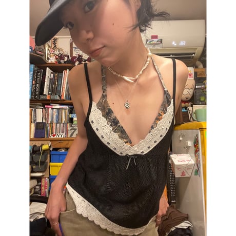 [USED] レース×ドットキャミソール