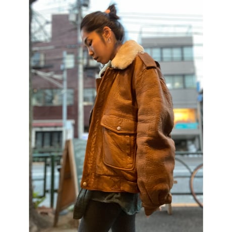 [USED] レザー ボアJKT