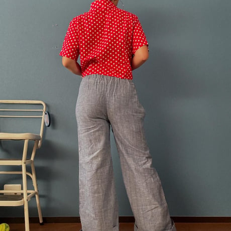 [USED] American apparel ドット柄前結びシャツ ❤️