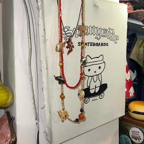 [USED]LA.GOMERA 木彫りのとかげネックレス