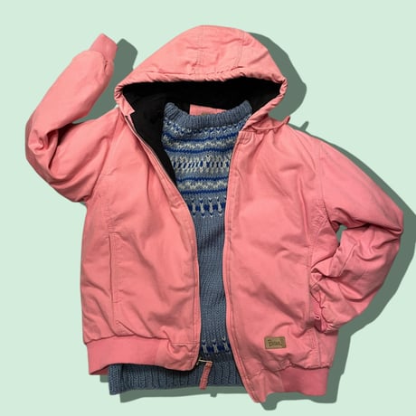 [USED] PINK🩷ダック地 パーカー