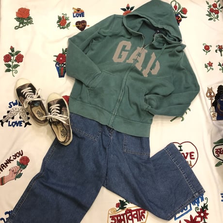 [USED] GAP LOGO ZIP PARKA！