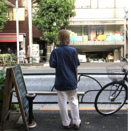 [USED] 渋めブルー キューバシャツ