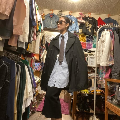 [USED]  "LONDON FOG" トレンチコート BLACK