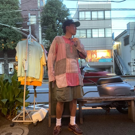 [USED] インド綿 パッチワーク P/O SHIRTS