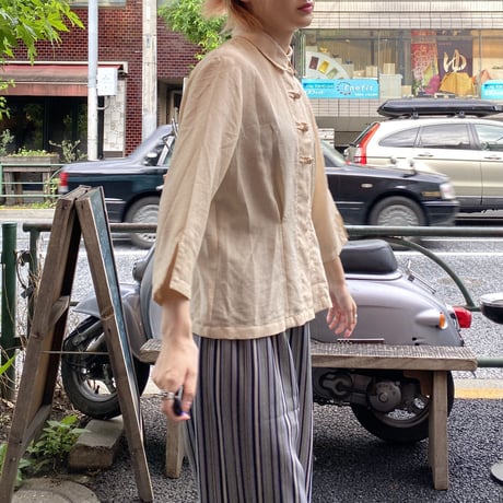 [USED] BEIGE CHINA BLOUSE♡
