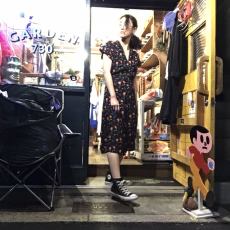 [USED] 花柄レーヨンワンピース