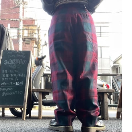 [USED] WooLタータンチェック パンツ