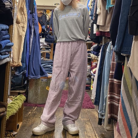 [USED] RED ストライプパジャマPANTS♡