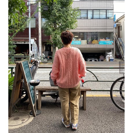 [USED] PINK💓ケーブルニット