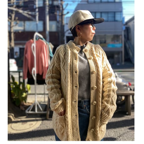 [USED] ケーブル編みニットカーディガン