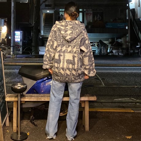 [USED] 総柄 エクアドル WOOL HOODIE❄︎