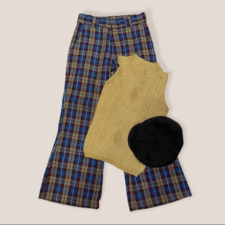 [USED] vintage フレアチェックPANTS