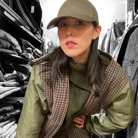 [USED] PRIMALOFT® オリーブ x チェック の ライナー JKT