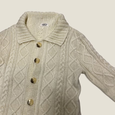 [USED] WHITE アランニットカーディガン🤍