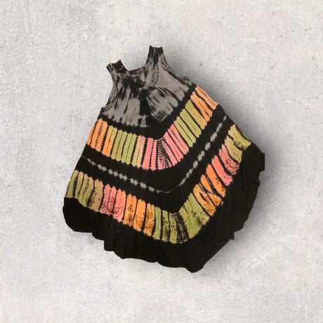 [USED] タイダイ刺繍BLACKレーヨンワンピ♡