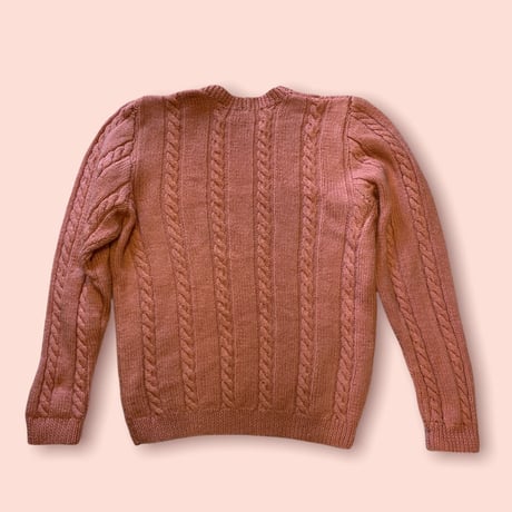 [USED] 淡〜いPINK💓ケーブルニット