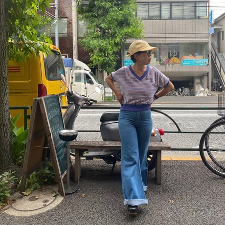 [USED] パイル地ボーダーTOPS♡