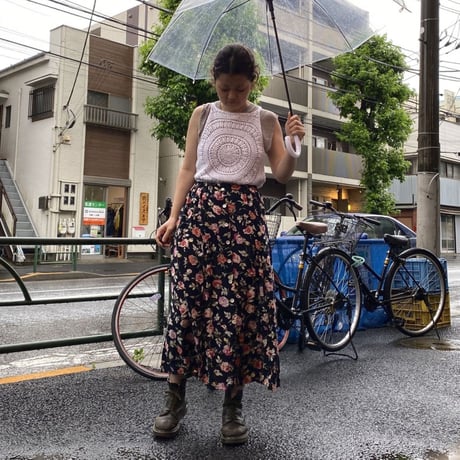 [USED] 花柄レーヨンLONG SKIRT