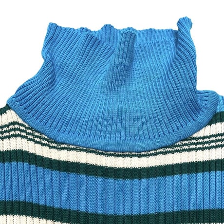 [USED] Euro 70's💙リブタートルニット
