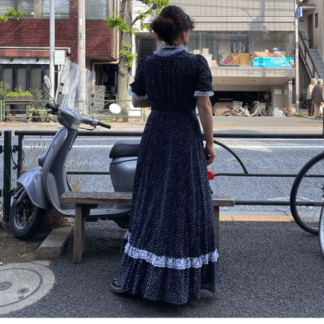 [USED] BLACKレースmaxiワンピース