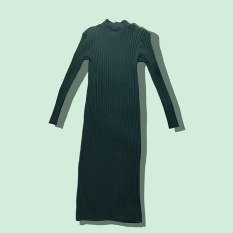 [USED] GREEN 💚 リブワンピース