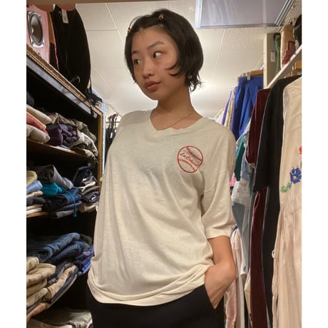 [USED] old russel Vネック BORO tee