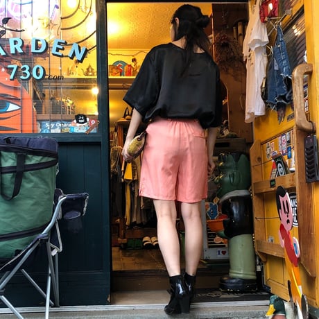 [USED] サーモンピンク RAYON/LINEN SHORTS ♡