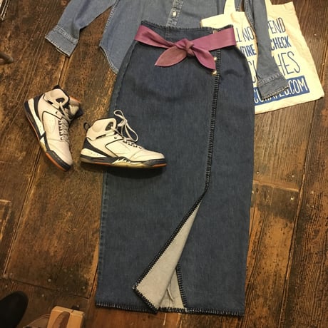 [USED] POLO  COUNTRY  Denim long wrapped skirt