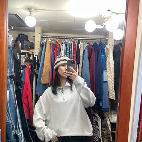 [USED] ハーフジップ BIG SIZE リブトップス