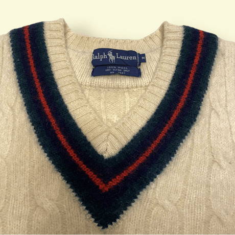 [USED] “Ralph Lauren”チルデンニットVEST