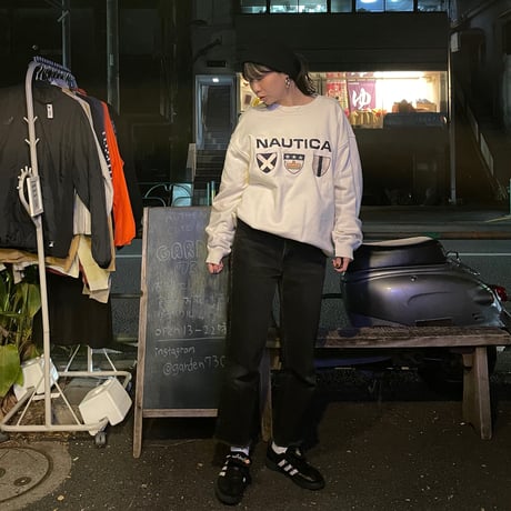 [USED] ”nautica” WHITE COTTON SWEAT