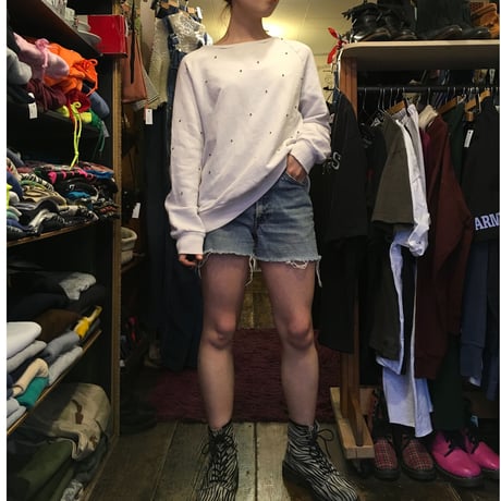 [USED] キラキラパーツのホワイトスエット