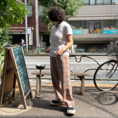 [USED] 70's チェック柄♡POLY PANTS