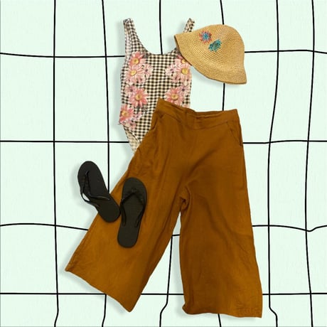 [USED] LINEN WAID PANTS🤎