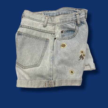 [USED] 🌻刺繍 DENIM SHORTS / W28
