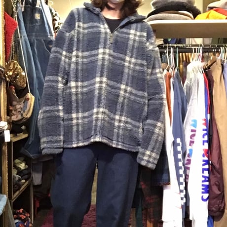 [USED] L.L.Bean 優しいチェック柄のフリース KIDS XL
