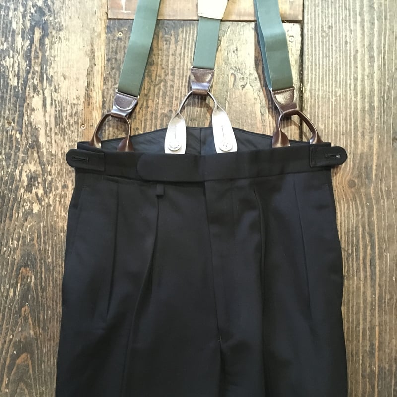新品未使用タグ付き　サスペンダーパンツ　ブラックストライプ ROPÉ PICNIC(ロペピクニック) / ウールライクサスペンダー付き