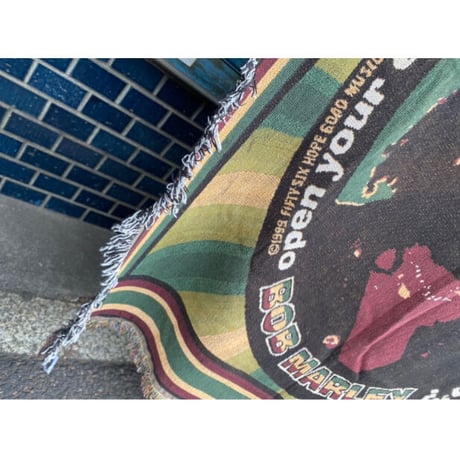 [USED]  Vintage BOB MARLEY ジャガード ラグ
