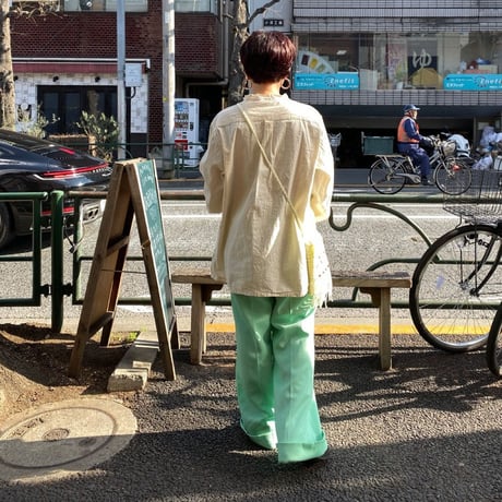 [USED] 70's EURO フレアPANTS / MINT GREEN