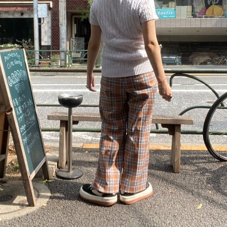 [USED] 70's チェック柄♡POLY PANTS