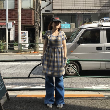 [USED] ネル半袖ワンピース