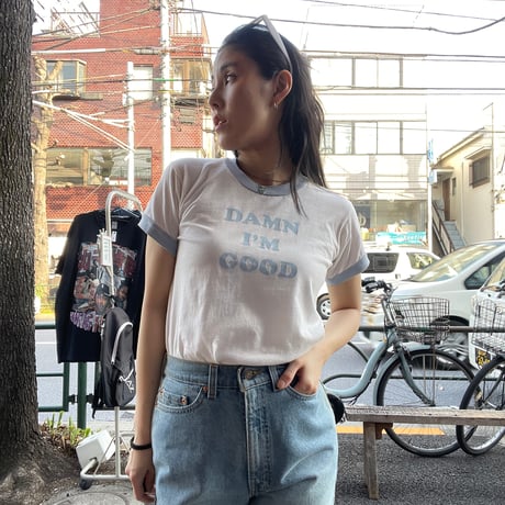 [USED] "Damn I'm Good" リンガー Tee 🩵