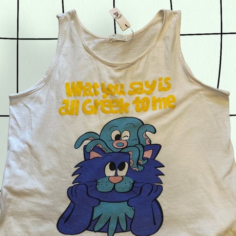 [USED]OLD メッセージ😽🐙プリントタンクトップ