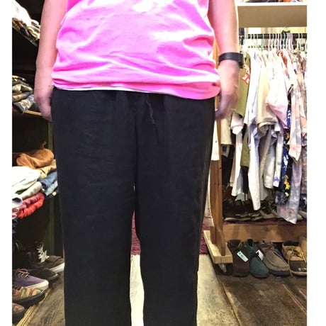 [USED] BLACK LINEN パンツ